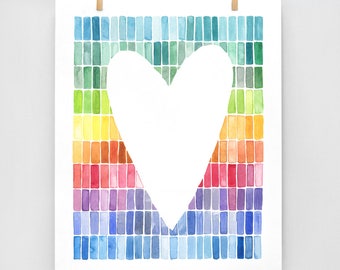 Rainbow Heart - Paper Print - Color Story - Mej Mej