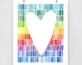 Rainbow Heart - Paper Print - Color Story - Mej Mej