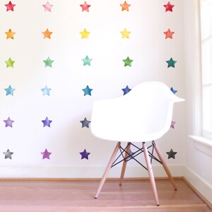 Small Rainbow Watercolor Stars Fabric Wall Decal Color Story Mej Mej image 4