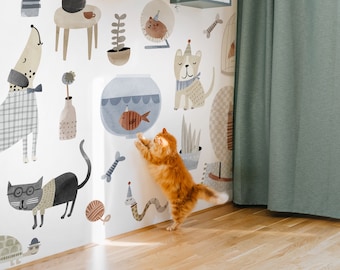 Pet House Latte - Large Kit - Fabric Wall Decal - Pet House - Mej Mej