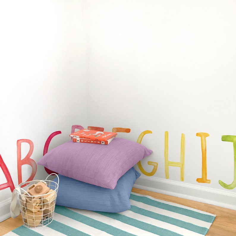 Rainbow Uppercase Letters Fabric Wall Decal Color Story Mej Mej image 4