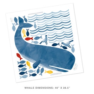 Westcott the Whale Fabric Wall Decal Sag Harbor Mej Mej imagem 2