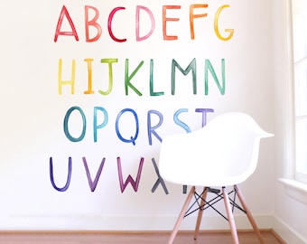 Rainbow Uppercase Letters - Fabric Wall Decal - Color Story - Mej Mej