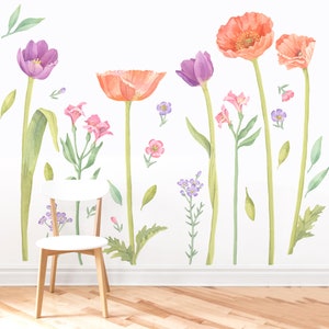 Make A Meadow Large Fabric Wall Decal Flower Shop Poppy Mix Mej Mej image 2