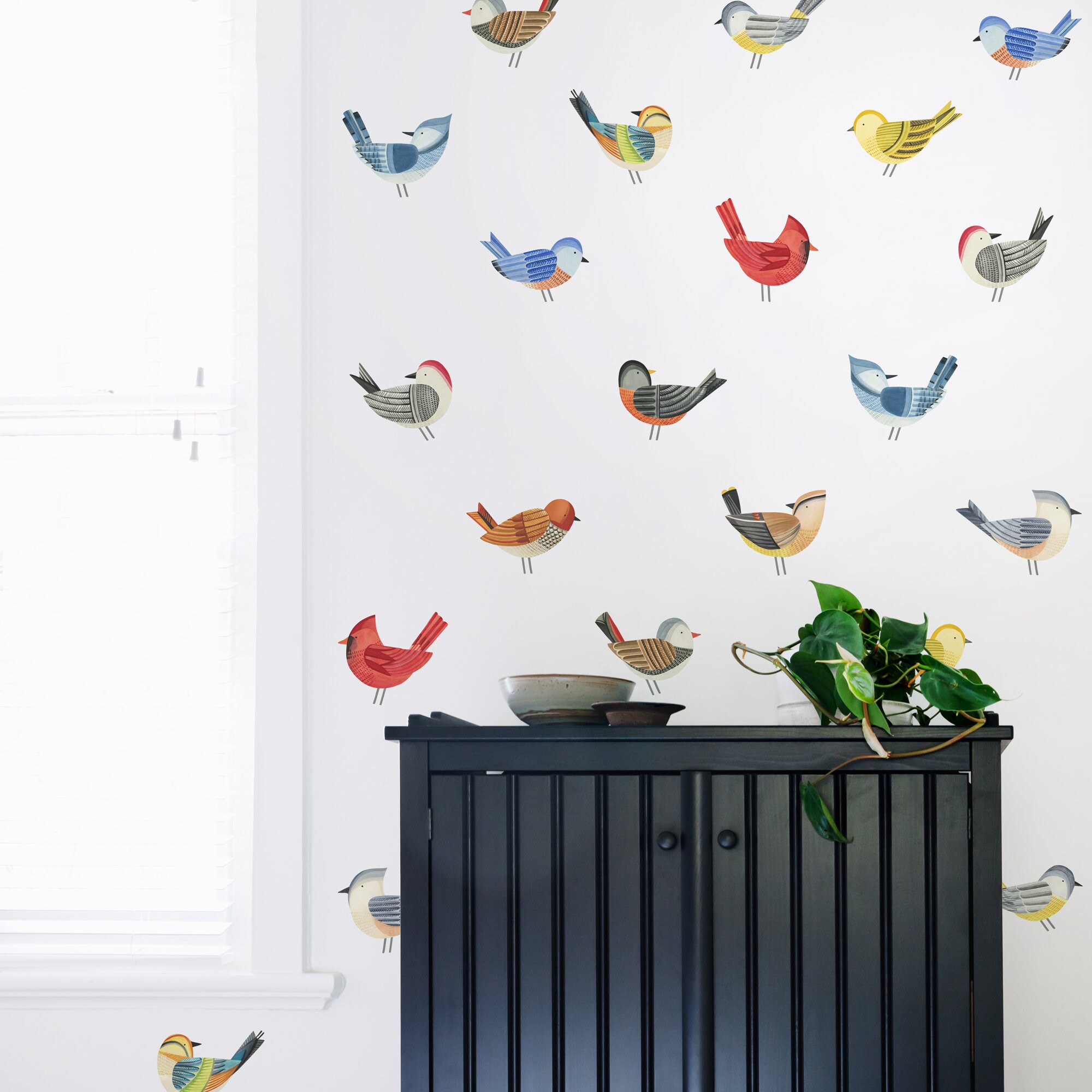 Bird Kit Fabric Wall Decal Feather Mej Mej - Etsy