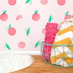 Grapefruit - Fabric Wall Decal - Yum - Mej Mej