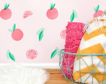 Grapefruit - Fabric Wall Decal - Yum - Mej Mej