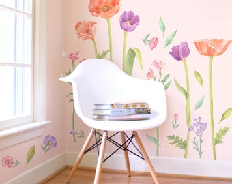 Make A Meadow - Fabric Wall Decal - Flower Shop - Poppy Mix - Mej Mej