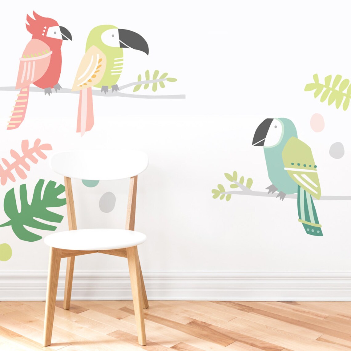 Big Tropical Birds Fabric Wall Decal Tropical Mej Mej - Etsy Canada