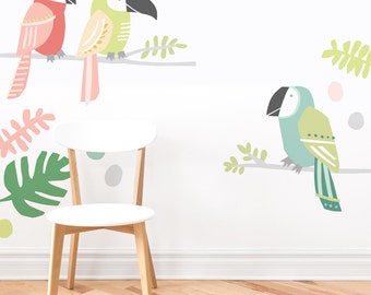 Big Tropical Birds - Fabric Wall Decal - Tropical - Mej Mej