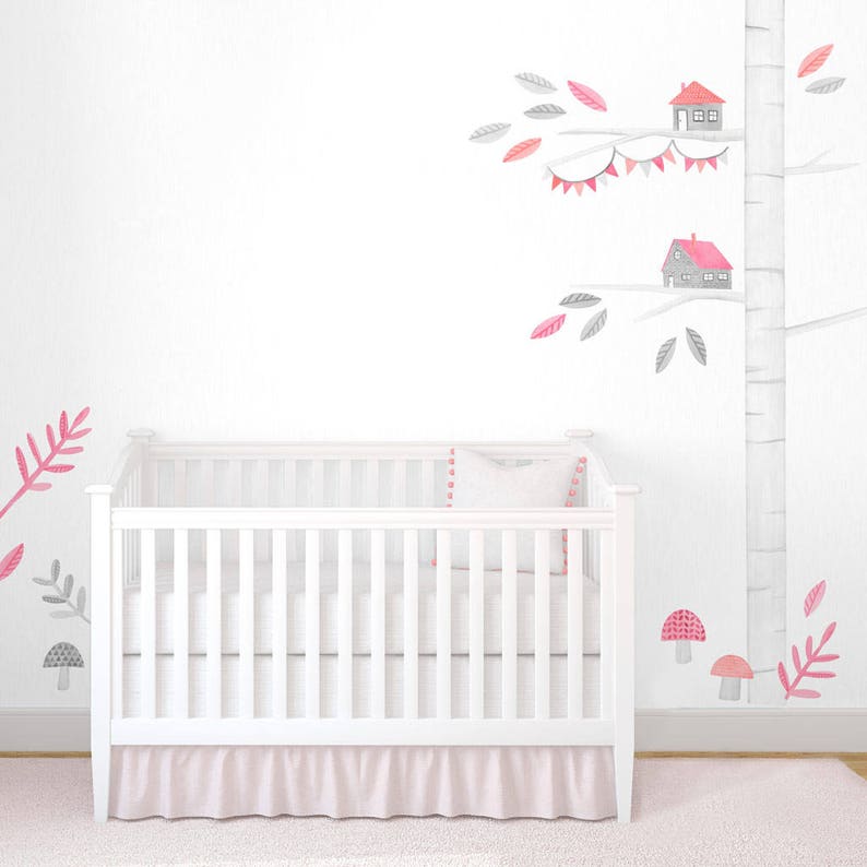 Tree Kit Mej Mej Fabric Wall Decal Woodland Pink Collection