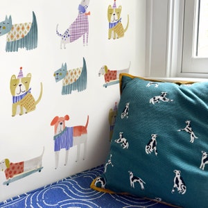 Dog Toss - Spritz - Fabric Wall Decal - Pet House - Mej Mej