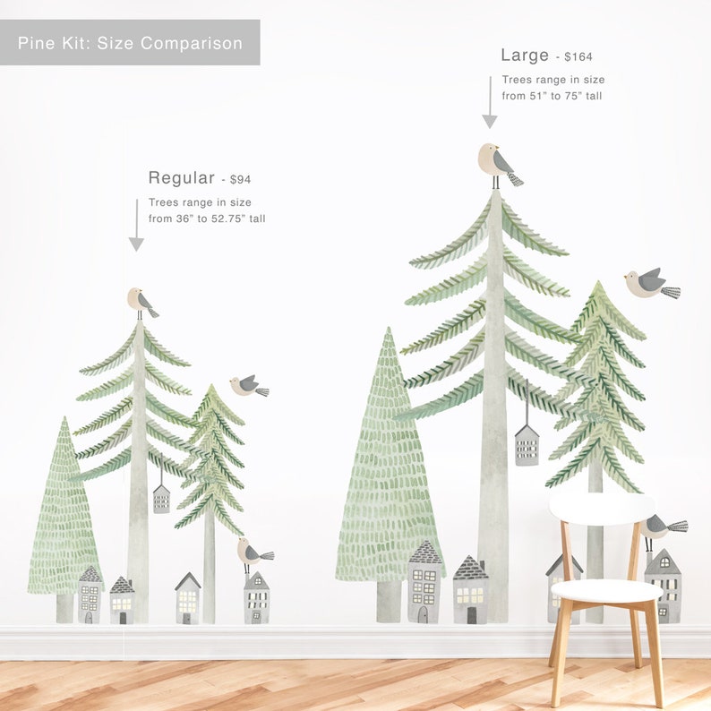 Pine Forest Kit Large Fabric Wall Decal Evergreen Mej Mej image 3