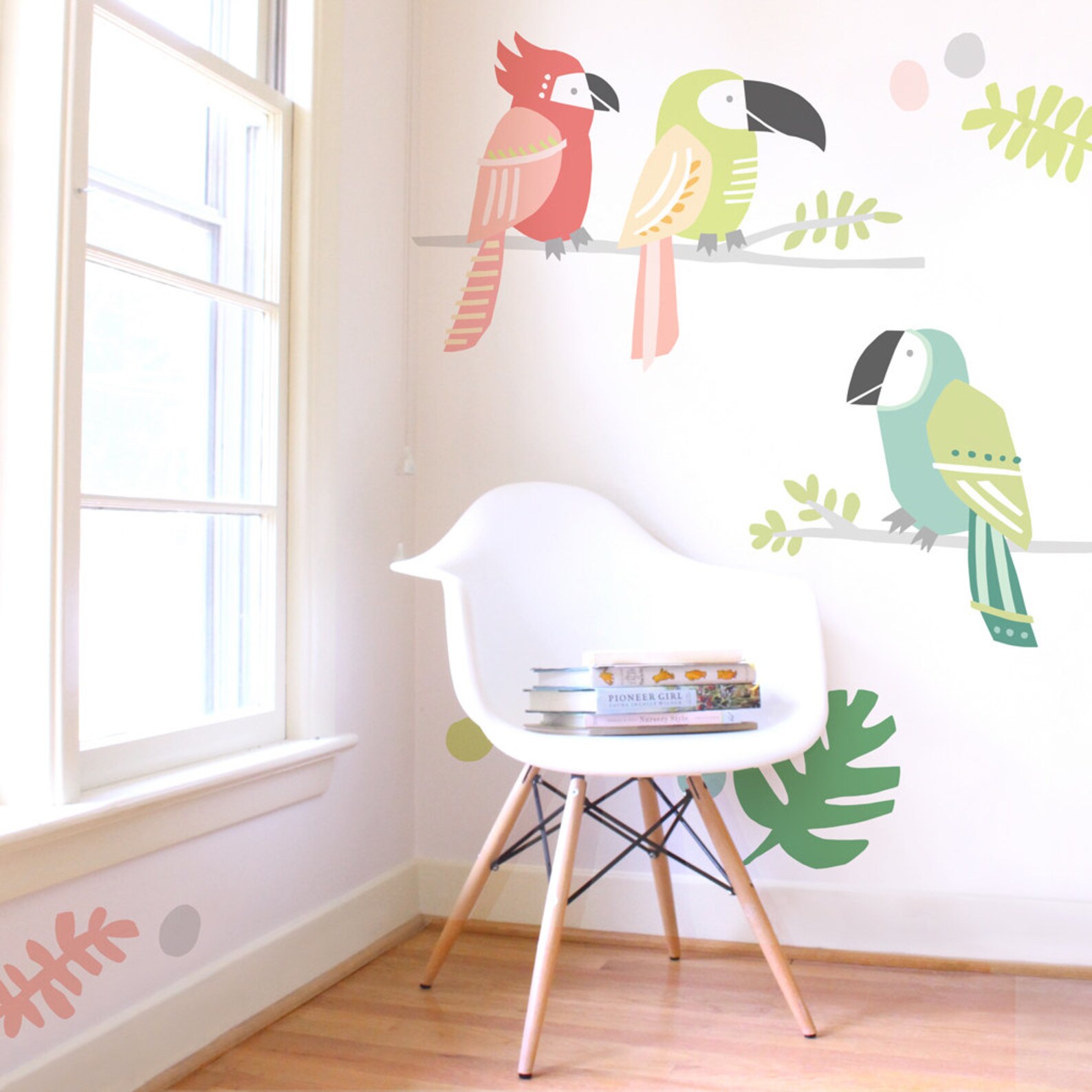 Big Tropical Birds Fabric Wall Decal Tropical Mej Mej - Etsy