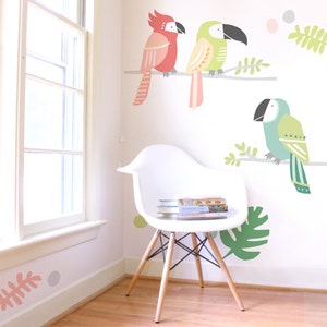 Big Tropical Birds Fabric Wall Decal Tropical Mej Mej image 3