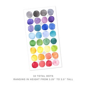 Small Rainbow Watercolor Dots Fabric Wall Decal Color Story Mej Mej image 2