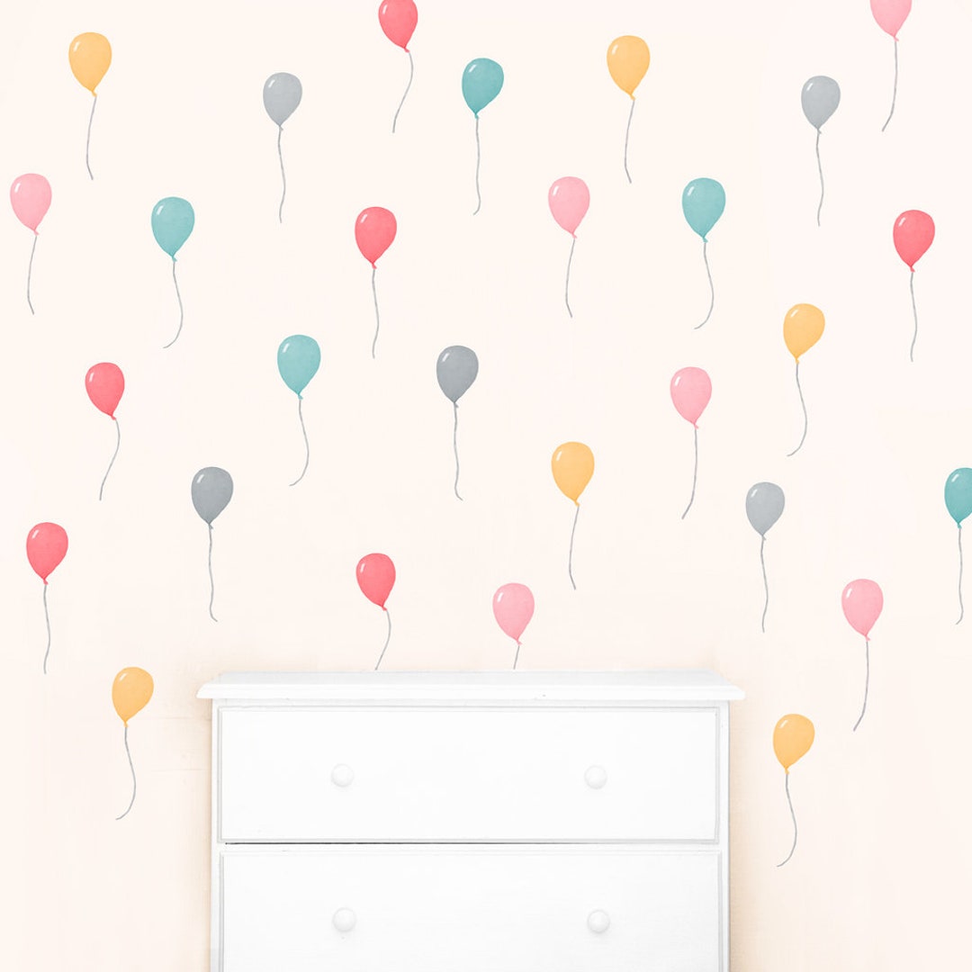 Balloons 30 Count Pink Fabric Wall Decal Nursery Etsy