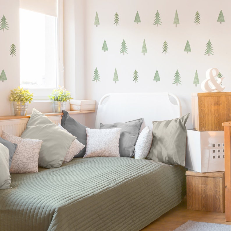 Evergreen Tree Toss Fabric Wall Decal Evergreen Mej Mej image 5