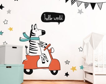 Zebra - Fabric Wall Decal - Hello There - Mej Mej