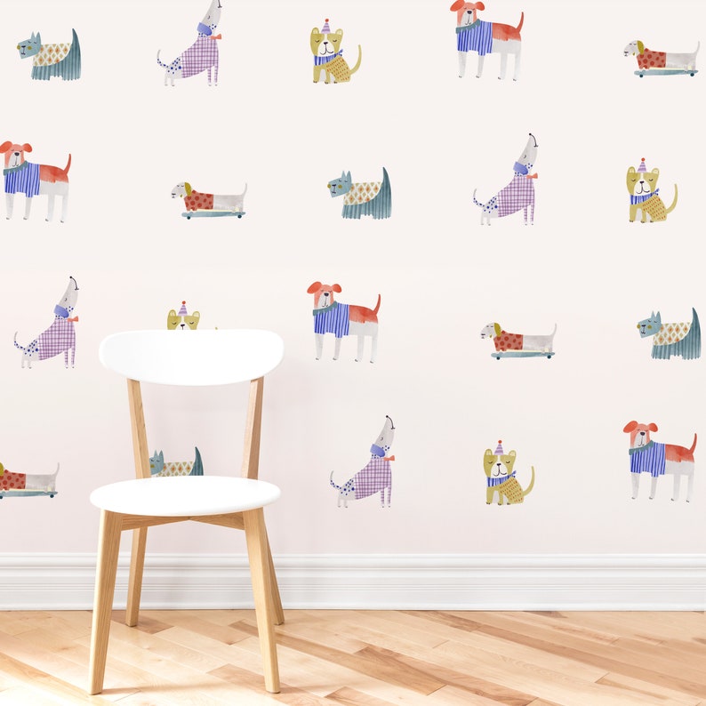 Dog Toss Spritz Fabric Wall Decal Pet House Mej Mej image 3