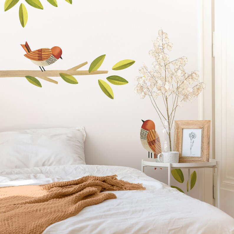 Spice Finch Fabric Wall Decal Feather Mej Mej image 3