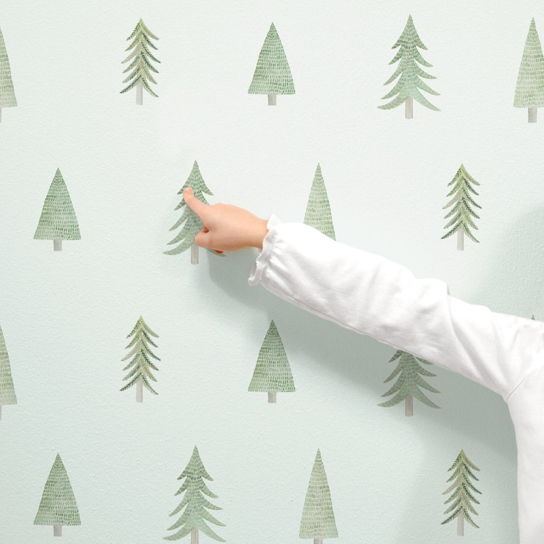 Evergreen Tree Toss Fabric Wall Decal Evergreen Mej Mej image 4