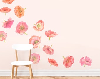 Poppies Extra Large - Fabric Wall Decal - Flower Shop - Mej Mej