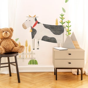 Cow Fabric Wall Decal Modern Farm Mej Mej image 1