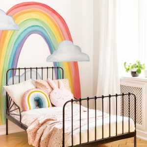 Extra Large Watercolor Rainbow Fabric Wall Decal Color Story Mej Mej image 1