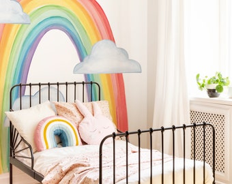 Extra Large Watercolor Rainbow - Fabric Wall Decal - Color Story - Mej Mej