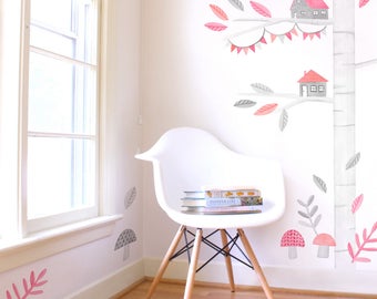 Tree Kit - Fabric Wall Decal - Woodland Pink Collection - Mej Mej