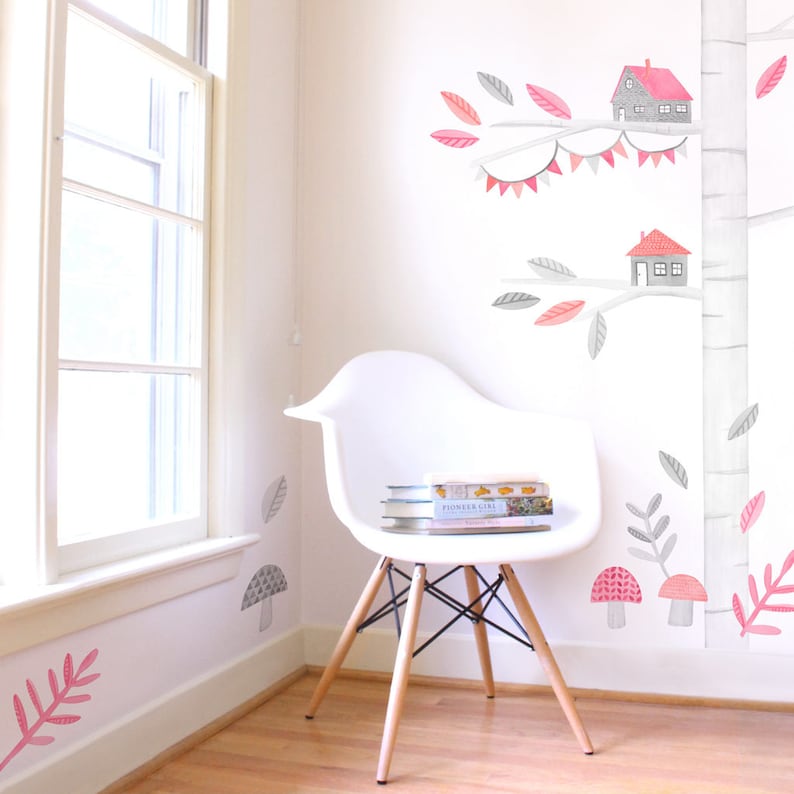 Tree Kit Mej Mej Fabric Wall Decal Woodland Pink Collection