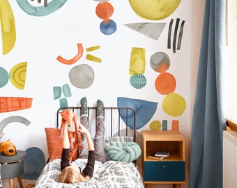 Abstract Shapes Bright - Large Kit - Fabric Wall Decal - Mej Mej