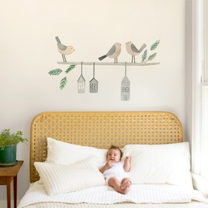 Bird Houses - Large - Fabric Wall Decal - Evergreen - Mej Mej