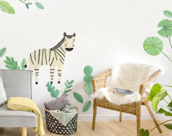 Zebra - Fabric Wall Decal - Modern Jungle - Mej Mej