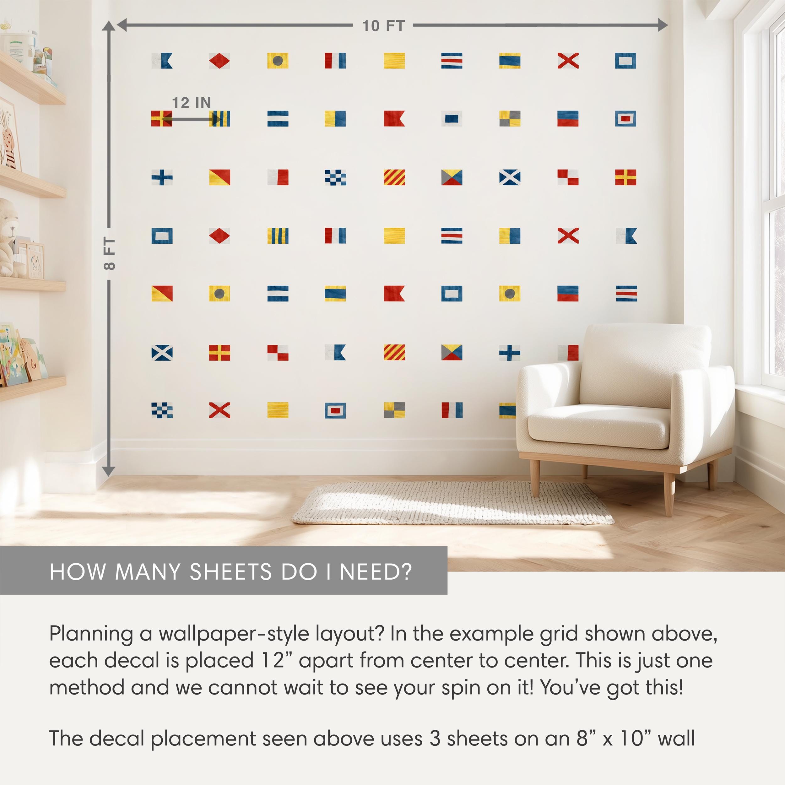 Nautical Flags - Fabric Wall Decal - Sag Harbor - Mej Mej - Etsy