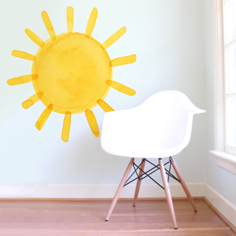 Extra Large Watercolor Sun Fabric Wall Decal Color Story Mej Mej image 5