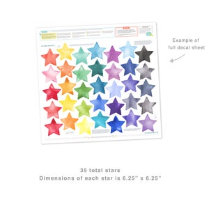 Large Rainbow Watercolor Stars Fabric Wall Decal Color Story Mej Mej image 2