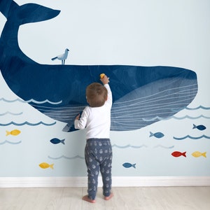 Giant Whale - Fabric Wall Decal - Sag Harbor - Mej Mej