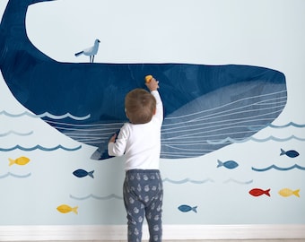 Baleine géante - Sticker mural en tissu - Sag Harbor - Mej Mej