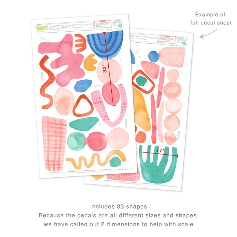 Abstract Shapes Fresh - Large Kit - Fabric Wall Decal - Mej Mej - Etsy