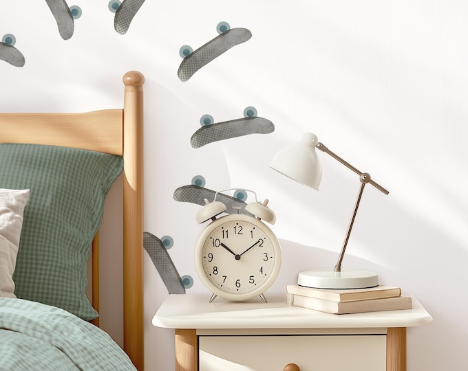 Skateboards Peel-and-Stick Removable Fabric Wall Decals