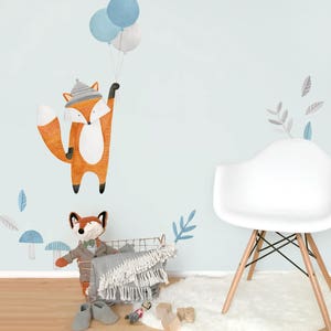 Flying Fox Fabric Wall Decal Woodland Blue Collection Mej Mej image 3