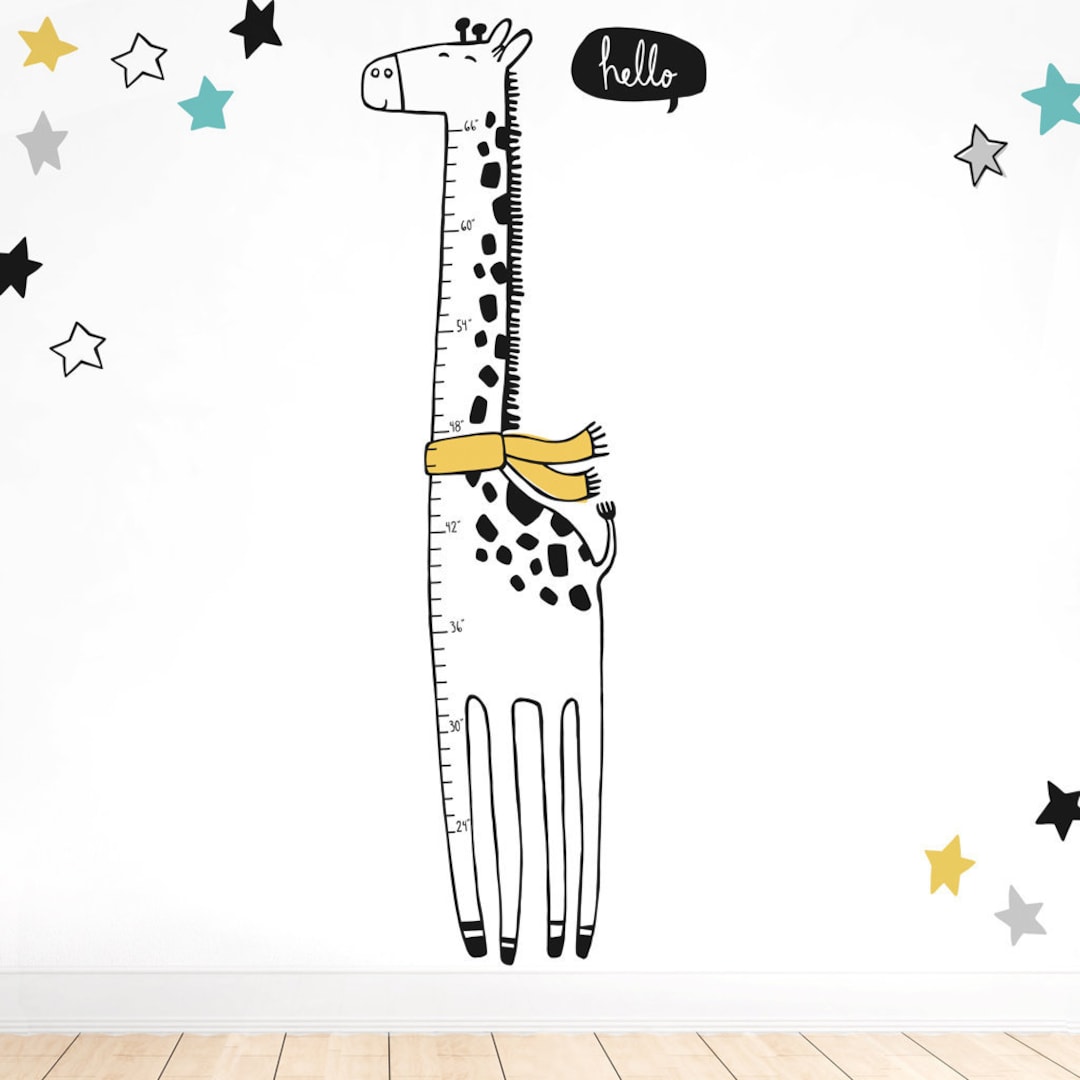 Giraffe Decal Growth Chart Hello There Mej Mej - Etsy