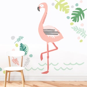 Big Flamingo Fabric Wall Decal Tropical Mej Mej image 3