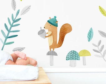 Squirrel - Fabric Wall Decal - Woodland - Mej Mej