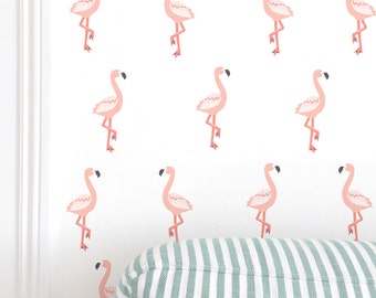 Flamingo Toss - Fabric Wall Decal - Tropical - Mej Mej