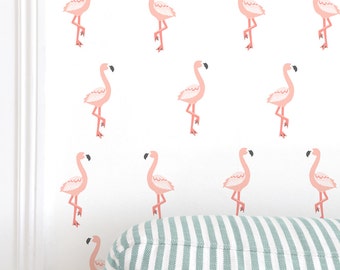 Flamingo Toss - Fabric Wall Decal - Tropical - Mej Mej