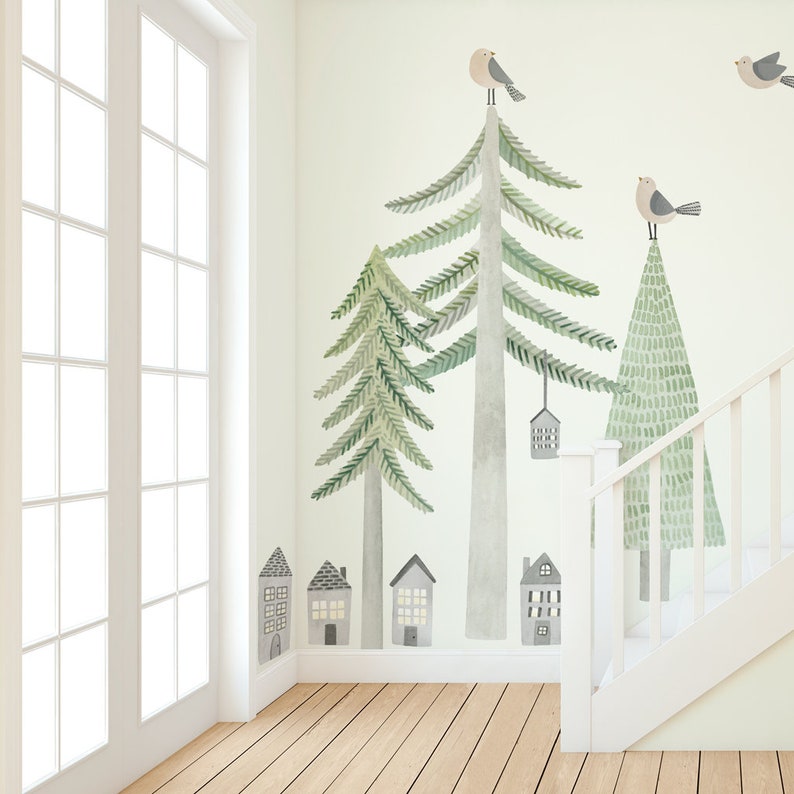 Pine Forest Kit Large Fabric Wall Decal Evergreen Mej Mej image 4