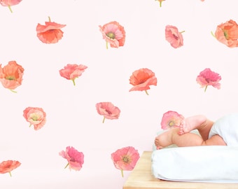 Poppies - Small - Peel-and-Stick Wall Decals - Mej Mej